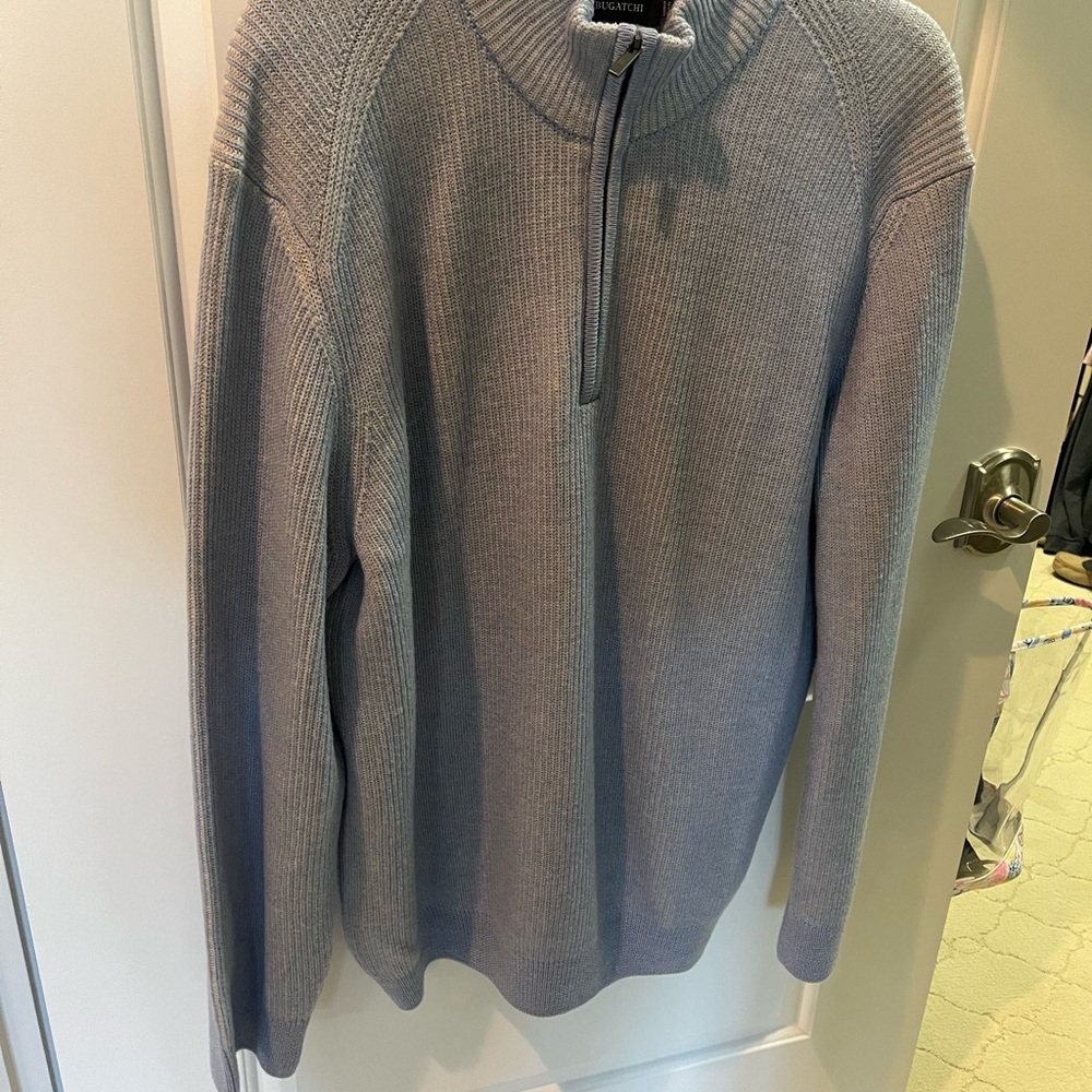Bugatchi Men's Zip Up light blue Sweater